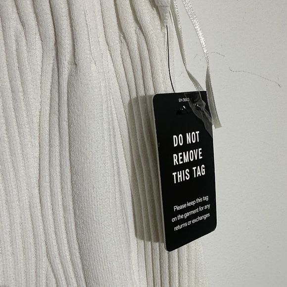 Express Ivory Ribbed Backless Dress - Picture 4 of 10